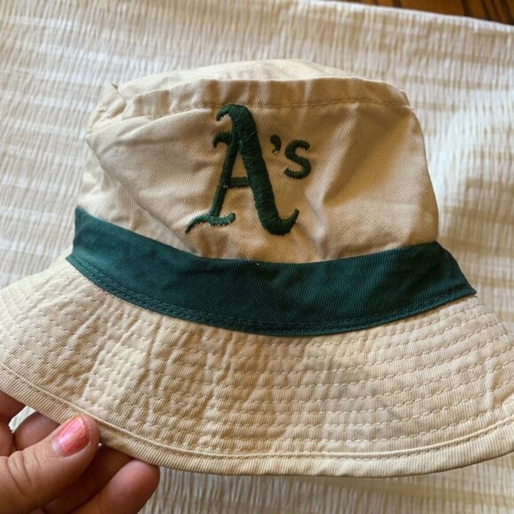 Oakland Athletics VW Volkswagen Bucket Hat Beige Green Size 58cm BD&A MLB